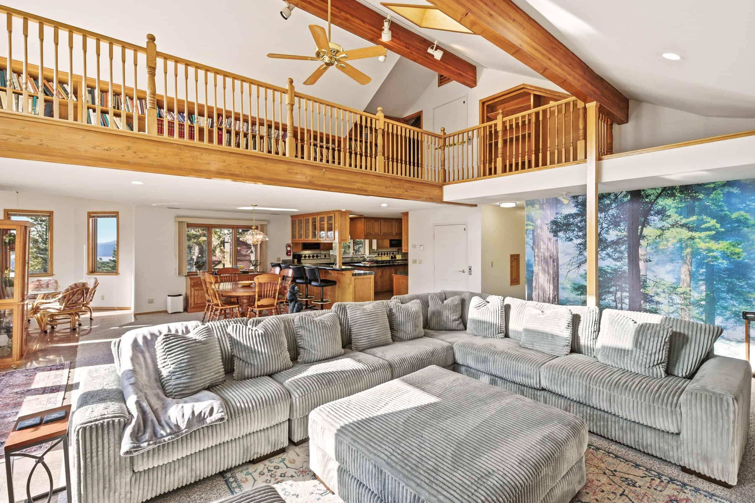 Large sectional seating area in Edgar's Hideaway great room